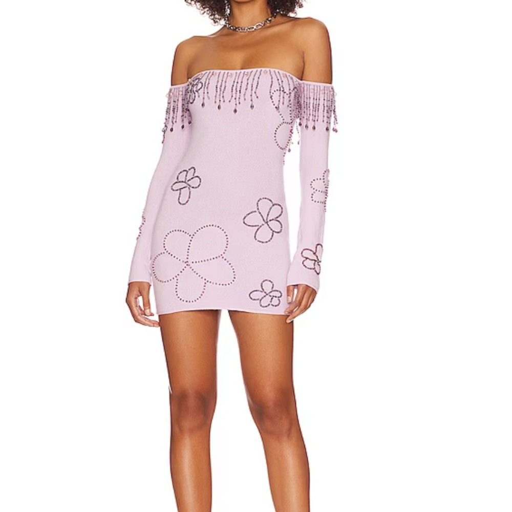 Danielle guizio purple beaded dress
